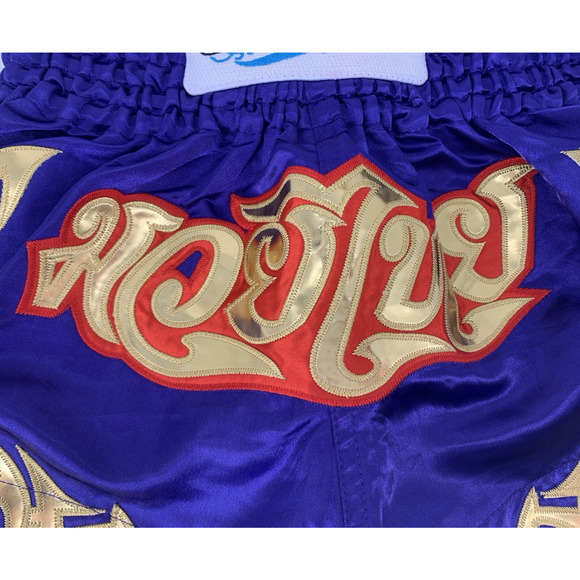 Namazu Muay Thai Kickboxing Boxing Shorts Purple Gold Halloween Costume S - Picture 3 of 6